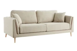 Best Sale Miliboo Sofá moderno 3 plazas de tela beige natural VOGUE