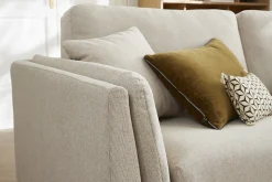 Best Sale Miliboo Sofá moderno 3 plazas de tela beige natural VOGUE