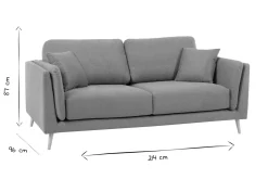 Best Sale Miliboo Sofá moderno 3 plazas de tela beige natural VOGUE