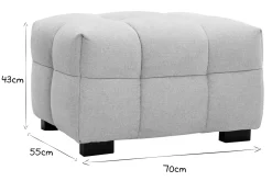 Cheap Miliboo Sofá moderno 3 plazas y reposapiés de tejido efecto aterciopelado texturizado beige CORTO