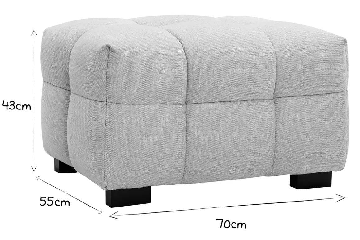 Cheap Miliboo Sofá moderno 3 plazas y reposapiés de tejido efecto aterciopelado texturizado beige CORTO