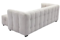 Cheap Miliboo Sofá moderno 3 plazas y reposapiés de tejido efecto aterciopelado texturizado beige CORTO