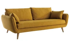 Flash Sale Miliboo Sofá nórdico 3 plazas amarillo mostaza CREEP