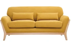 Discount Miliboo Sofá nórdico 2 plazas amarillo mostaza YOKO