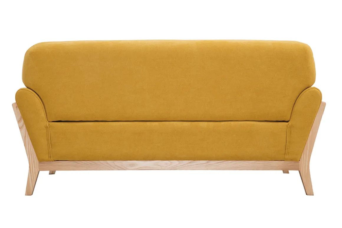 Discount Miliboo Sofá nórdico 2 plazas amarillo mostaza YOKO