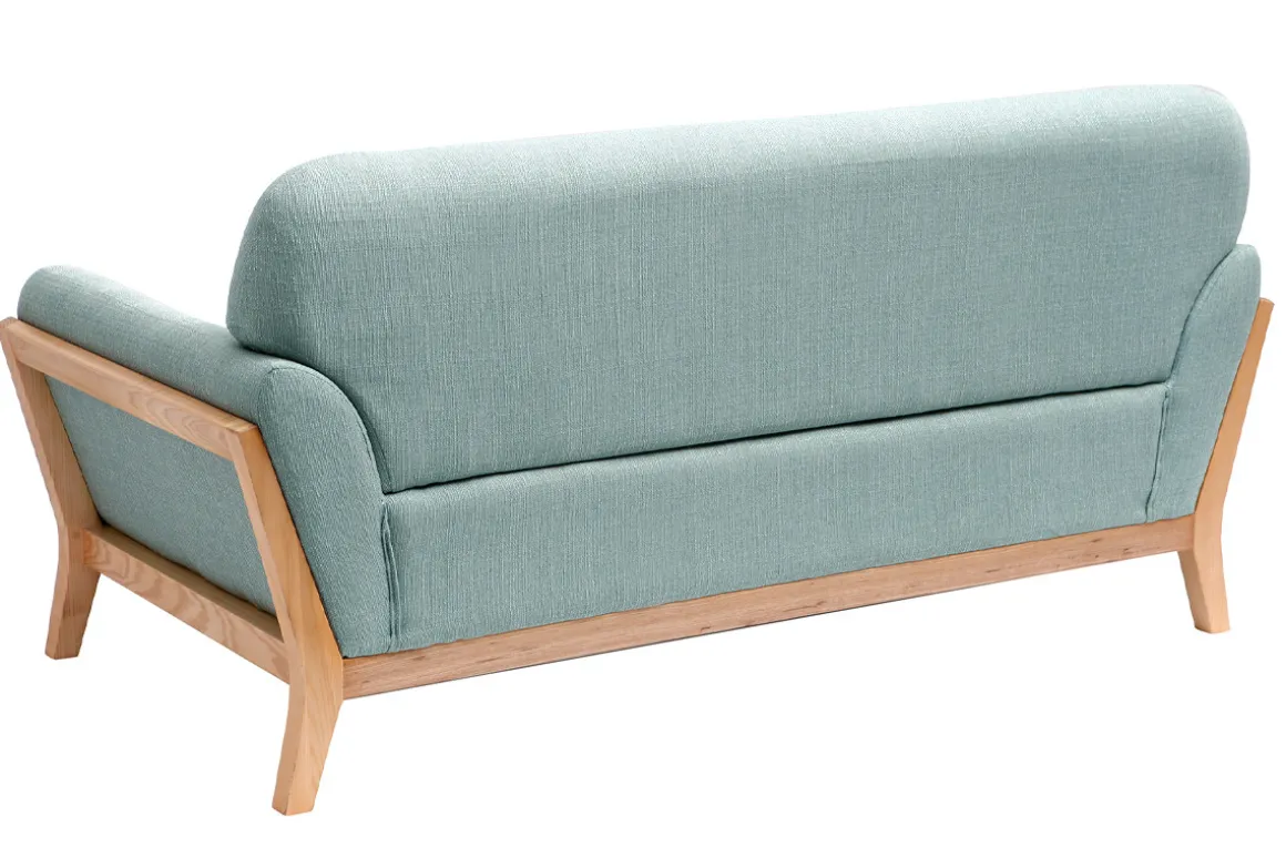 Flash Sale Miliboo Sofá nórdico 2 plazas azul claro patas madera YOKO