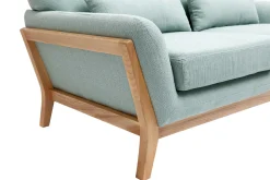 Flash Sale Miliboo Sofá nórdico 2 plazas azul claro patas madera YOKO