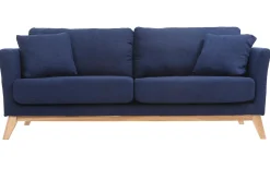 Best Miliboo Sofá nórdico 3 plazas azul oscuro desenfundable patas madera OSLO