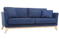 Best Miliboo Sofá nórdico 3 plazas azul oscuro desenfundable patas madera OSLO