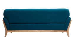 Store Miliboo Sofá nórdico 3 plazas azul petróleo patas madera YOKO