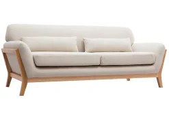 Cheap Miliboo Sofá nórdico 3 plazas beige patas madera YOKO