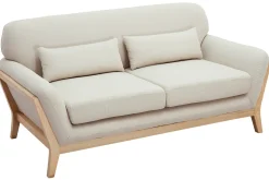 Sale Miliboo Sofá nórdico 2 plazas beige madera YOKO