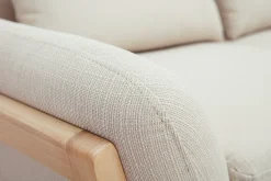 Sale Miliboo Sofá nórdico 2 plazas beige madera YOKO