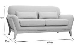 Sale Miliboo Sofá nórdico 2 plazas beige madera YOKO