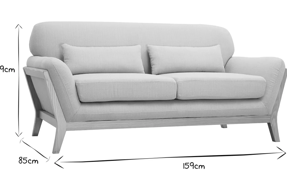Sale Miliboo Sofá nórdico 2 plazas beige madera YOKO