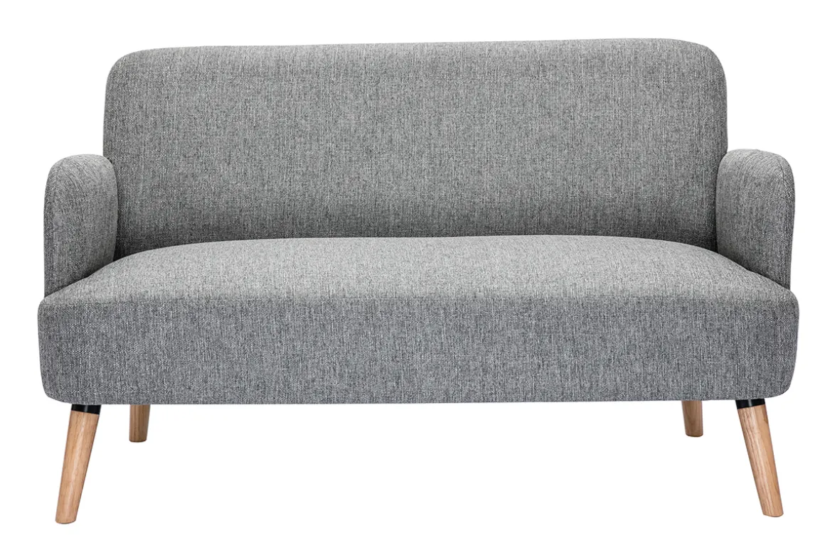 Cheap Miliboo Sofá nórdico 2 plazas de tejido gris claro y madera clara ISKO