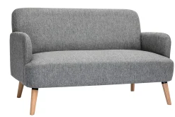 Cheap Miliboo Sofá nórdico 2 plazas de tejido gris claro y madera clara ISKO