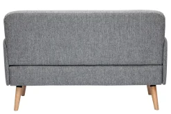 Cheap Miliboo Sofá nórdico 2 plazas de tejido gris claro y madera clara ISKO