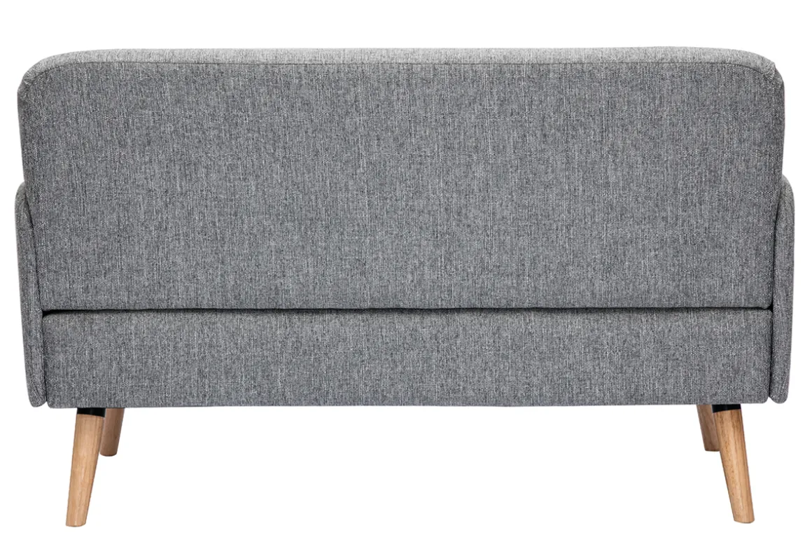Cheap Miliboo Sofá nórdico 2 plazas de tejido gris claro y madera clara ISKO