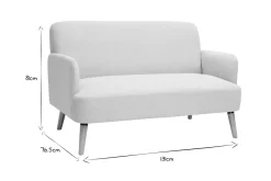 Cheap Miliboo Sofá nórdico 2 plazas de tejido gris claro y madera clara ISKO