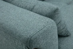 Best Sale Miliboo Sofá nórdico 3 plazas de tela verde grisáceo y madera clara FJORD