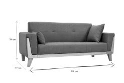 Best Sale Miliboo Sofá nórdico 3 plazas de tela verde grisáceo y madera clara FJORD