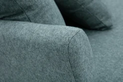 Shop Miliboo Sofá nórdico 3 plazas de tela verde grisáceo y madera clara OSLO