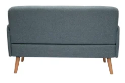 Flash Sale Miliboo Sofá nórdico 2 plazas de tela verde grisáceo y madera clara ISKO