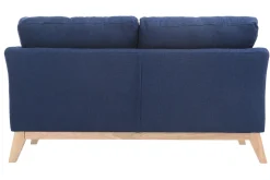 Cheap Miliboo Sofá nórdico 2 plazas desenfundable azul oscuro y patas madera clara OSLO