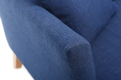 Cheap Miliboo Sofá nórdico 2 plazas desenfundable azul oscuro y patas madera clara OSLO