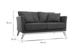 Cheap Miliboo Sofá nórdico 2 plazas desenfundable azul oscuro y patas madera clara OSLO