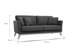 Store Miliboo Sofá nórdico 3 plazas desenfundable efecto terciopelo desenfundable kaki OSLO