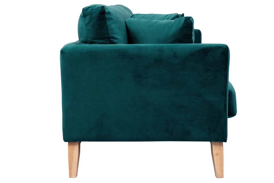 Best Sale Miliboo Sofá nórdico 3 plazas desenfundable terciopelo azul terciopelo OSLO