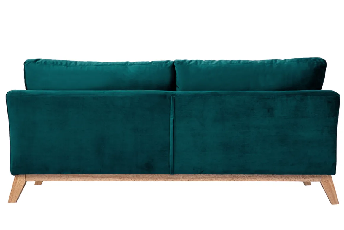 Best Sale Miliboo Sofá nórdico 3 plazas desenfundable terciopelo azul terciopelo OSLO