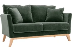 Best Sale Miliboo Sofá nórdico 2 plazas desenfundable terciopelo kaki OSLO