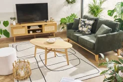 Best Sale Miliboo Sofá nórdico 2 plazas desenfundable terciopelo kaki OSLO