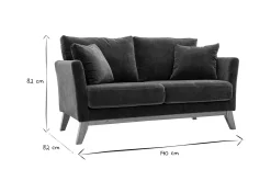 Best Sale Miliboo Sofá nórdico 2 plazas desenfundable terciopelo kaki OSLO