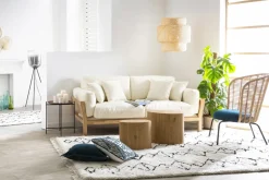 Shop Miliboo Sofá nórdico 3 plazas desenfundable kaki KYO