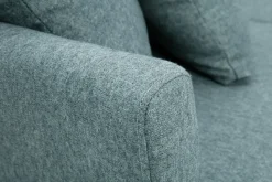Sale Miliboo Sofá nórdico 2 plazas desenfundable de tela efecto aterciopelado verde grisáceo y madera clara OSLO