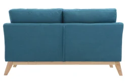 Sale Miliboo Sofá nórdico 2 plazas desenfundable azul petróleo y patas madera clara OSLO