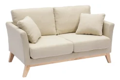 Flash Sale Miliboo Sofá nórdico 2 plazas desenfundable tejido beige OSLO