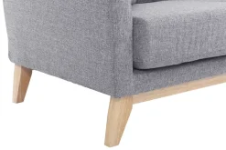 Cheap Miliboo Sofá nórdico 2 plazas desenfundable gris claro y patas madera clara OSLO