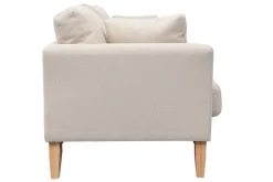 Shop Miliboo Sofá nórdico 3 plazas desenfundable beige y patas madera OSLO