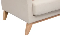 Shop Miliboo Sofá nórdico 3 plazas desenfundable beige y patas madera OSLO