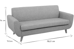 Cheap Miliboo Sofá nórdico 3 plazas gris claro y madera PURE