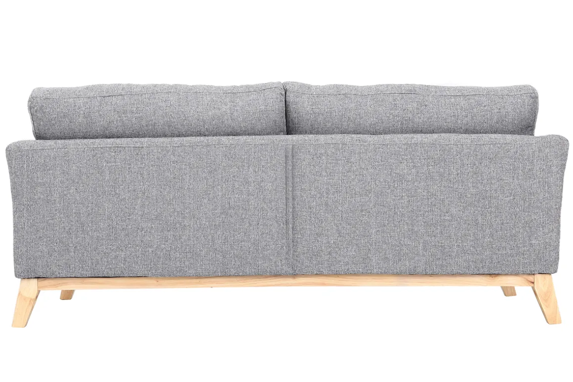 Online Miliboo Sofá nórdico 3 plazas gris claro desenfundable patas madera OSLO