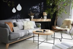 Online Miliboo Sofá nórdico 3 plazas gris claro desenfundable patas madera OSLO