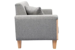 Online Miliboo Sofá nórdico 3 plazas gris claro y madera FJORD