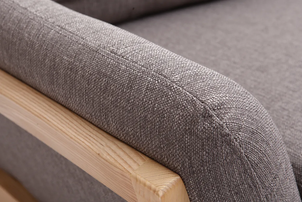 Cheap Miliboo Sofá nórdico 2 plazas gris patas madera YOKO