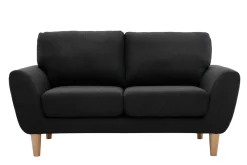 Clearance Miliboo Sofá nórdico 2 plazas tejido gris oscuro ALICE